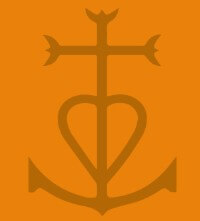 icone d'une croix de camargue pour représenter le gite "Croix de Camargue" dans le mas l'abri-côtier au bord de la mer, aux saintes maries de la mer au cœur de la Camargue en location toute l'année